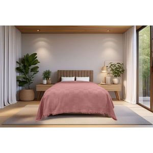 Cuvertura matlasata dubla, Russel - Pink, ICF Bedroom, Bumbac imagine