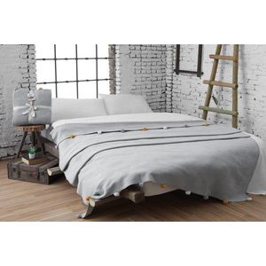 Patura Double, Pom Pom - Grey, Dolce Bonita Home, 60% bumbac/30% acril/10% poliester imagine