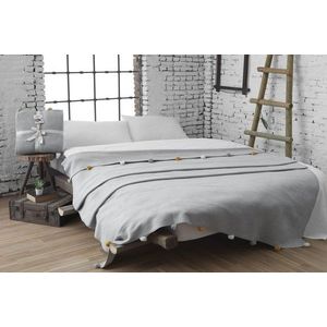 Patura Single, Pom Pom - Grey, Dolce Bonita Home, 60% bumbac/30% acril/10% poliester imagine