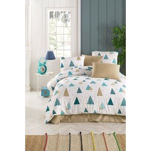 Lenjerie de pat dubla, Puantiye Fitted, Tabu Home, 65% bumbac/35% poliester imagine