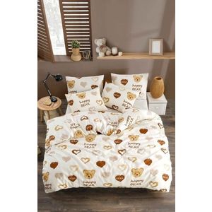 Lenjerie de pat pentru o persoana, Teddy Bear Heart, Tabu Home, 65% bumbac/35% poliester imagine