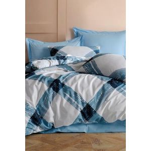 Lenjerie de pat dubla, Andri - Blue, Dowry World, 65% bumbac/35% poliester imagine