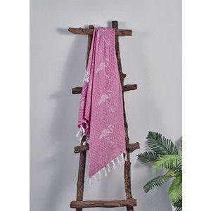 Prosop de plaja, DC Home, Flamingo, Bumbac, Fucsia imagine