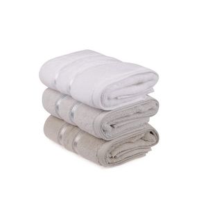Set prosoape, Hobby, Dolce, Microbumbac, Alb / Albastru deschis / Maro deschis imagine