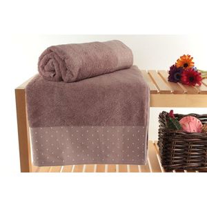 Set prosoape de baie, Şaheser, Pitircik, Bumbac, Trandafir praf / Alb imagine