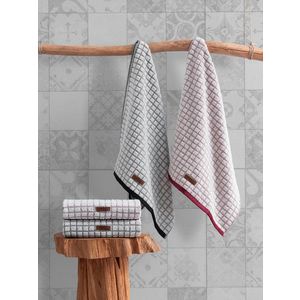 Set prosoape, Cotton Box, Nature, Bumbac/Poliester, Negru / Alb / Gri / Roz imagine