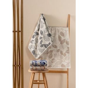 Set prosoape, Cotton Box, Kelda Asorti, Bumbac/Poliester, Maro / Gri / Albastru imagine