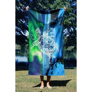 Prosop de plaja, Astacura, Blue Turtle 70, 70x130 cm, 70% poliester/30% poliamida, Multicolor imagine
