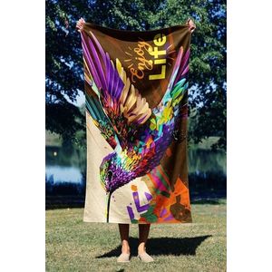 Prosop de plaja, Astacura, Enjoy Life 70, 70x130 cm, 70% poliester/30% poliamida, Multicolor imagine