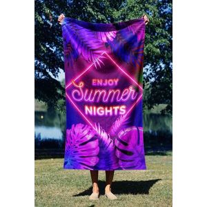 Prosop de plaja, Astacura, Enjoy Summer Night 70, 70x130 cm, 70% poliester/30% poliamida, Multicolor imagine