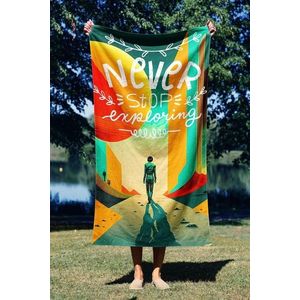 Prosop de plaja, Astacura, Never Stop 70, 70x130 cm, 70% poliester/30% poliamida, Multicolor imagine