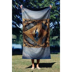Prosop de plaja, Astacura, Pyramid Eye 70, 70x130 cm, 70% poliester/30% poliamida, Multicolor imagine