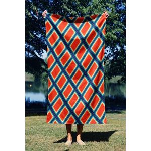 Prosop de plaja, Astacura, Red Boxes 70, 70x130 cm, 70% poliester/30% poliamida, Multicolor imagine