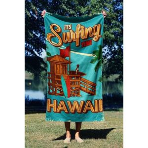 Prosop de plaja, Astacura, Surfing Time Hawaii 70, 70x130 cm, 70% poliester/30% poliamida, Multicolor imagine