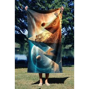 Prosop de plaja, Astacura, Think Like An Egyptian 70, 70x130 cm, 70% poliester/30% poliamida, Multicolor imagine