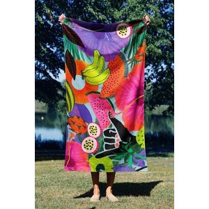 Prosop de plaja, Astacura, Tropical Vibes 70, 70x130 cm, 70% poliester/30% poliamida, Multicolor imagine
