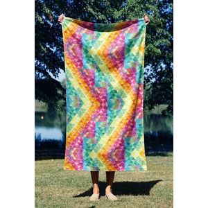 Prosop de plaja, Astacura, Geometric Mozaic 90, 90x150 cm, 70% poliester/30% poliamida, Multicolor imagine