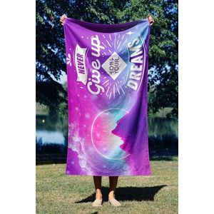Prosop de plaja, Astacura, Never Give Up 90, 90x150 cm, 70% poliester/30% poliamida, Multicolor imagine