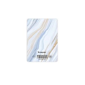 Cantar digital de bucatarie Beper, 15x21.5x1.5 cm, sticla, multicolor imagine