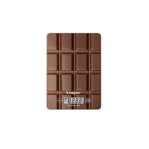 Cantar digital de bucatarie Beper, 15x21.5x1.5 cm, sticla, maro imagine