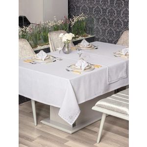 Set fete de masa 8 piese, Pera - White, Cotton Box, 90% POLIESTER/10% BUMBAC imagine
