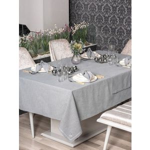 Set fete de masa 8 piese, Pera - Grey, Cotton Box, 90% POLIESTER/10% BUMBAC imagine
