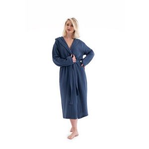 Halat de baie unisex, DC Home, Muslin, Bumbac , Albastru navy imagine