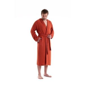 Halat de baie unisex, DC Home, Muslin, Bumbac , Caramiziu imagine