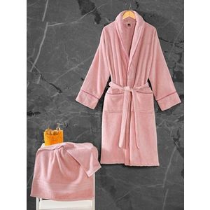 Set halate de baie, Cotton Box, Exclusive, Bumbac , Roz pudra imagine