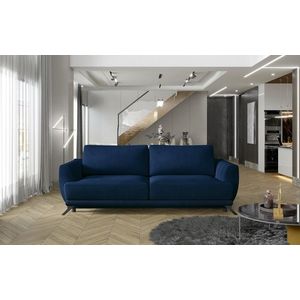 Canapea extensibila 3 locuri ELTAP, Meg11, Megis, 242x95x90 cm, lemn/poliester, albastru inchis imagine