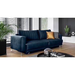Canapea extensibila 4 locuri ELTAP, SO-ELI-40LO, Elise, 250x95x90 cm, lemn/poliester, albastru inchis imagine