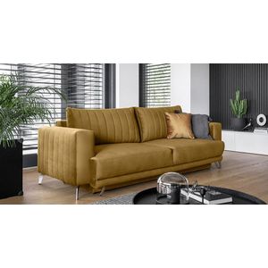 Canapea extensibila 4 locuri ELTAP, SO-ELI-45LO, Elise, 250x95x90 cm, lemn/poliester, mustar imagine