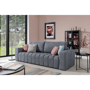 Canapea extensibila 3 locuri ELTAP, Laz20, Lazaro, 247x97x92 cm, lemn/poliester, gri imagine