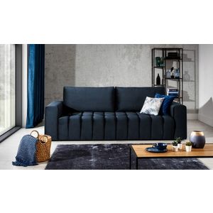 Canapea extensibila 3 locuri ELTAP, Laz39, Lazaro, 247x97x92 cm, lemn/poliester, albastru inchis imagine