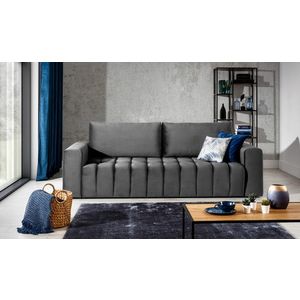 Canapea extensibila 3 locuri ELTAP, Laz41, Lazaro, 247x97x92 cm, lemn/poliester, gri inchis imagine