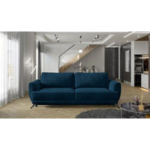 Canapea extensibila 3 locuri ELTAP, Meg07, Megis, 242x95x90 cm, lemn/poliester, albastru inchis imagine