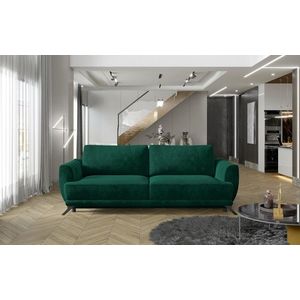 Canapea extensibila 3 locuri ELTAP, Meg08, Megis, 242x95x90 cm, lemn/poliester, verde inchis imagine