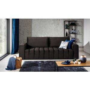 Canapea extensibila 3 locuri ELTAP, Laz02, Lazaro, 247x97x92 cm, lemn/poliester, maro inchis imagine