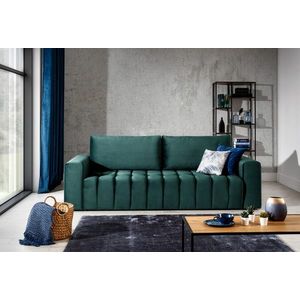 Canapea extensibila 3 locuri ELTAP, Laz03, Lazaro, 247x97x92 cm, lemn/poliester, verde inchis imagine