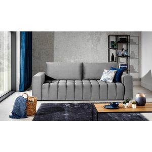 Canapea extensibila 3 locuri ELTAP, Laz06, Lazaro, 247x97x92 cm, lemn/poliester, gri deschis imagine