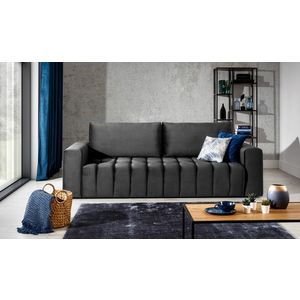 Canapea extensibila 3 locuri ELTAP, Laz07, Lazaro, 247x97x92 cm, lemn/poliester, gri inchis imagine