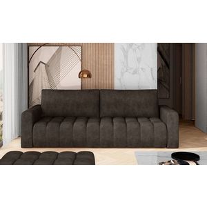 Canapea extensibila 3 locuri ELTAP, Laz09, Lazaro, 247x97x92 cm, lemn/poliester, maro inchis imagine