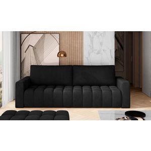 Canapea extensibila 3 locuri ELTAP, Laz15, Lazaro, 247x97x92 cm, lemn/poliester, negru imagine