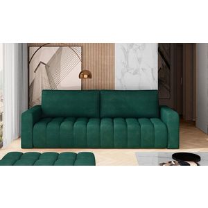 Canapea extensibila 3 locuri ELTAP, Laz18, Lazaro, 247x97x92 cm, lemn/poliester, verde inchis imagine