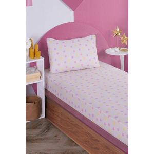 Set de pat pentru o persoana (cearceaf cu elastic si perna) 2 piese, Unicorn Dreams - Beige, Eponj Home, 65% bumbac/35% poliester imagine
