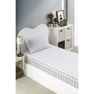 Set de pat pentru o persoana (cearceaf cu elastic si perna) 2 piese, Artus - Grey, Eponj Home, 65% bumbac/35% poliester imagine