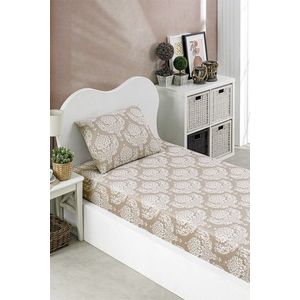 Set de pat pentru o persoana (cearceaf cu elastic si perna) 2 piese, Post - Brown, Eponj Home, 65% bumbac/35% poliester imagine