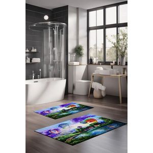 Set covorase de baie, Cartwright, CT-5128, Poliester, Multicolor imagine