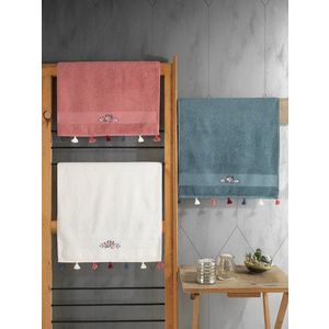 Set prosoape, Cotton Box, Asorti, Bumbac, Alb / Vermilion / Albastru imagine