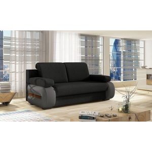 Canapea extensibila 3 locuri ELTAP, Laura, 202x79x84 cm, lemn/poliester, negru/gri inchis imagine